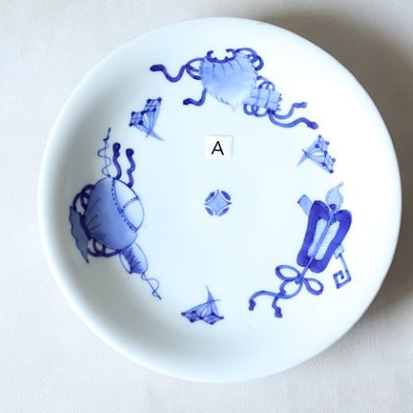 伊万里焼 鍋島風絵付 宝尽文 中皿 大正期 アンティーク A~F　o-6