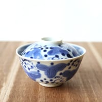 古伊万里 染付 桐文 蓋茶碗 江戸後期 小鉢　o-92
