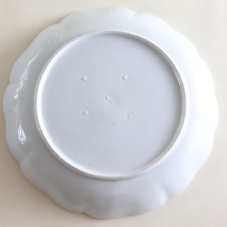 伊万里焼 染付 葡萄文 色絵 金彩 中皿 21cm アンティーク o-7