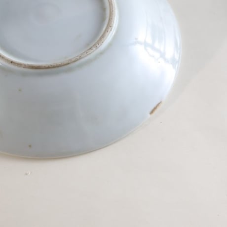 古伊万里 河骨文 中皿 17cm 江戸後期 染付 o-11
