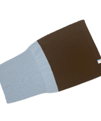 日本製　カシミヤ100％ リブスヌードBICOLOR elalto HIKE（エルアルトハイク）LIGHT BLUE/BROWN