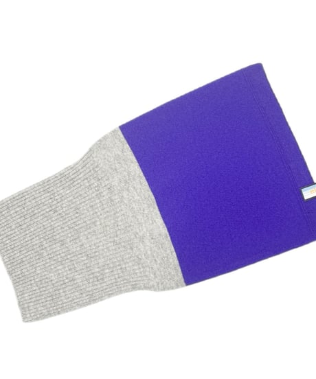 日本製　カシミヤ100％ リブスヌードBICOLOR elalto HIKE（エルアルトハイク）GREY/PURPLE