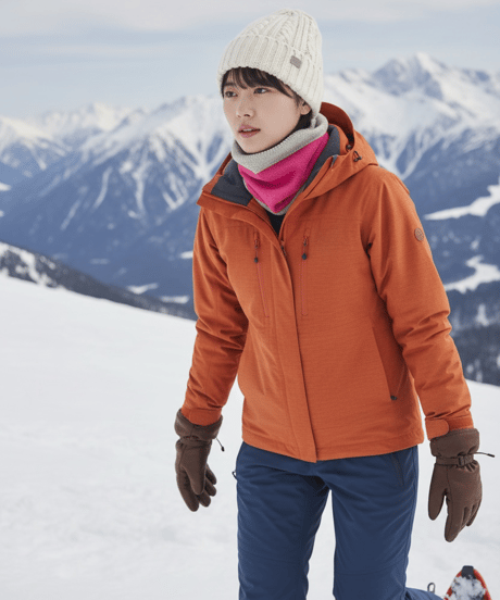 日本製　カシミヤ100％ リブスヌードBICOLOR elalto HIKE（エルアルトハイク）GREY/PINK
