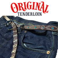 TENDERLOIN Super Narrow STUDS BELT DARK BROWN