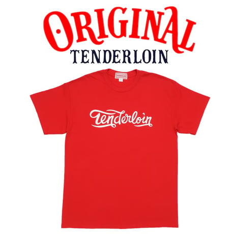 TENDERLOIN Cola LOGO T-SHIRTS 6.0oz PREMIUM COTTON 100% RED