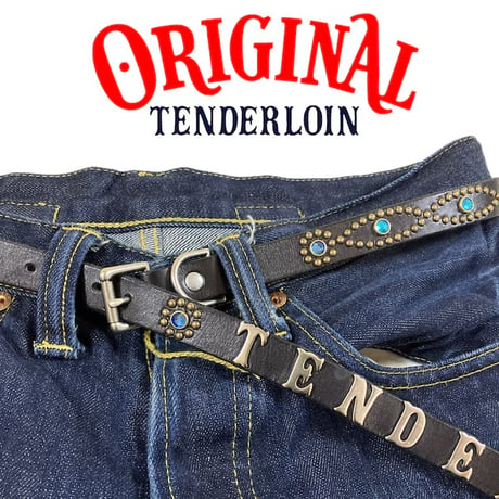 TENDERLOIN Super Narrow STUDS BELT BLACK BLUE STONE