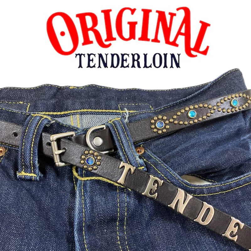 TENDERLOIN T-BELT ナロー レザーベルト ブラック34 TENDERLOIN