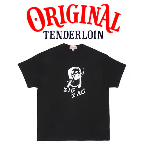 TENDERLOIN ZIGZAG T-SHIRTS 6.0oz PREMIUM COTTON 100% BLACK