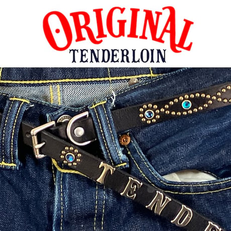 TENDERLOIN Super Narrow STUDS BELT BLACK BLUE STONE