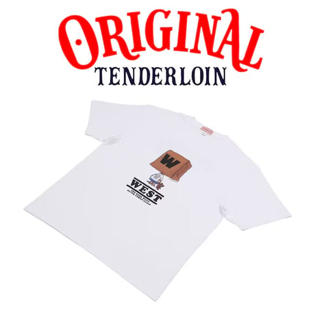 TENDERLOIN WEST COLLABORATION T-SHIRTS 5.6oz PREMIUM COTTON 100% WHITE