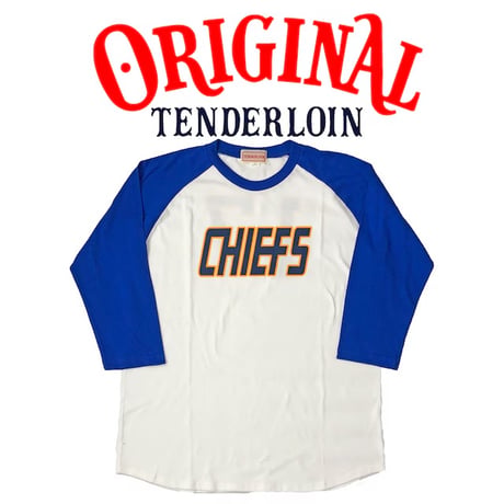 TENDERLOIN CHIEFS 17 3/4 SLEEVE T-SHIRTS 5.6oz PREMIUM COTTON 100% BLUE