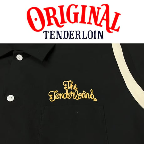 TENDERLOIN BOWLING SHIRTS BLACK GOLD EMBROIDERY