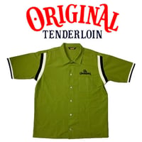 TENDERLOIN BOWLING SHIRTS KAHKI BLACK EMBROIDERY