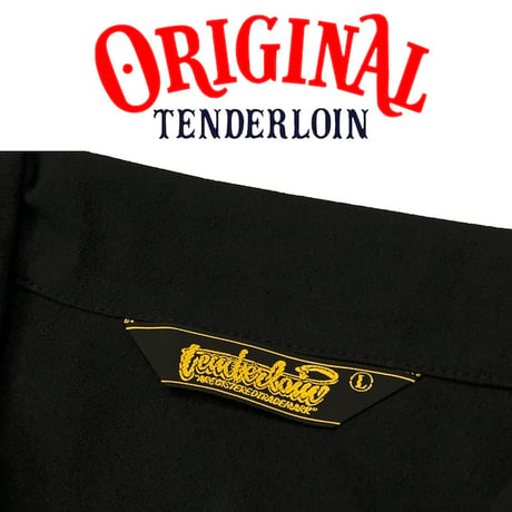 TENDERLOIN BOWLING SHIRTS BLACK RED EMBROIDERY