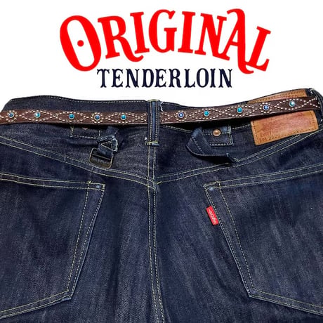 TENDERLOIN Super Narrow STUDS BELT DARK BROWN