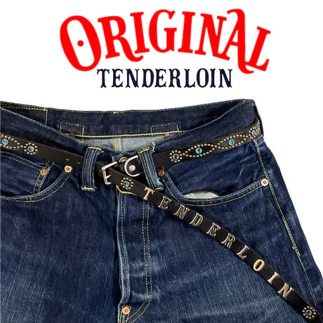 TENDERLOIN Super Narrow STUDS BELT BLACK BLUE STONE