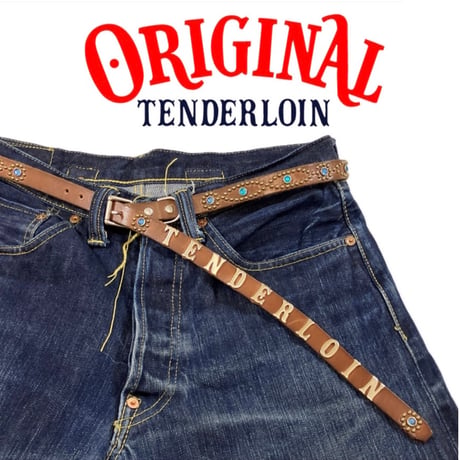 【TENDERLOIN】SUPER NARROW STUDS BELT (CAMEL)