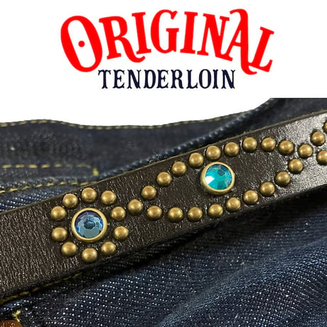 TENDERLOIN Super Narrow STUDS BELT BLACK BLUE STONE