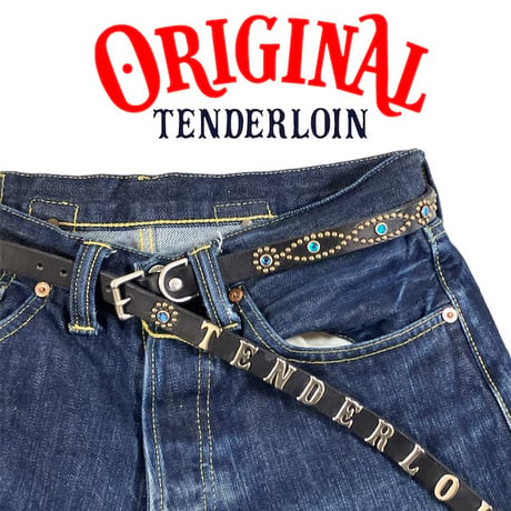 TENDERLOIN Super Narrow STUDS BELT BLACK BLUE STONE