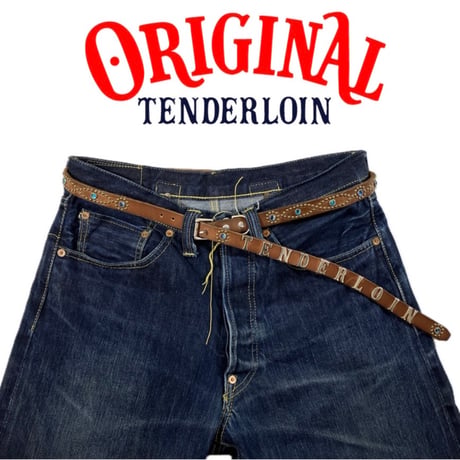 【TENDERLOIN】SUPER NARROW STUDS BELT (CAMEL)