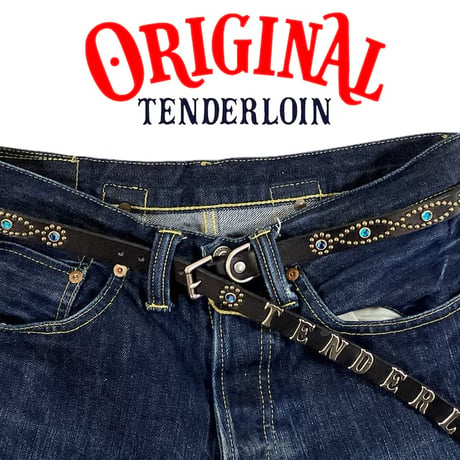 TENDERLOIN Super Narrow STUDS BELT BLACK BLUE STONE