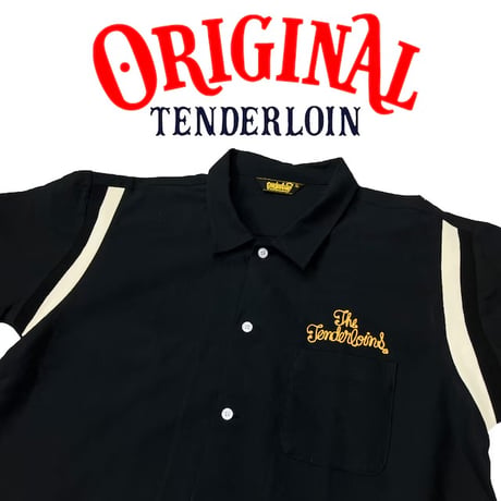 TENDERLOIN BOWLING SHIRTS BLACK GOLD EMBROIDERY