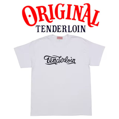 TENDERLOIN Cola LOGO T-SHIRTS 6.0oz PREMIUM COTTON 100% WHITE