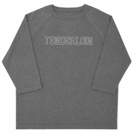 TENDERLOIN SILK KNIT RAGLAN SHIRTS GRAY