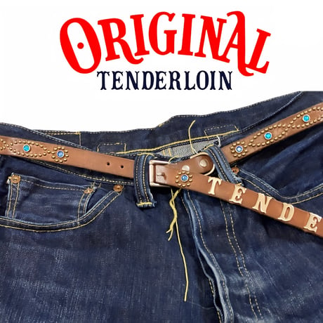 【TENDERLOIN】SUPER NARROW STUDS BELT (CAMEL)