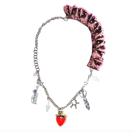 Noir Frill Charm Necklace - valen