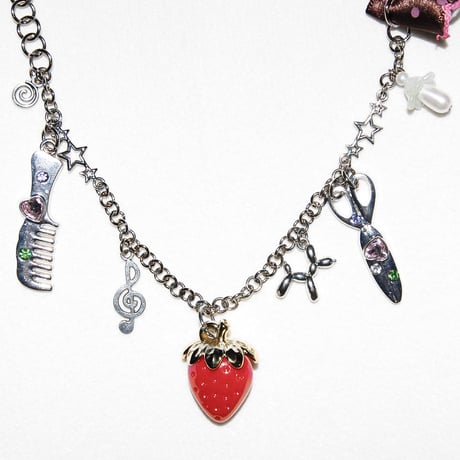 Noir Frill Charm Necklace - valen