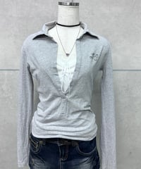 y2k layered collar top