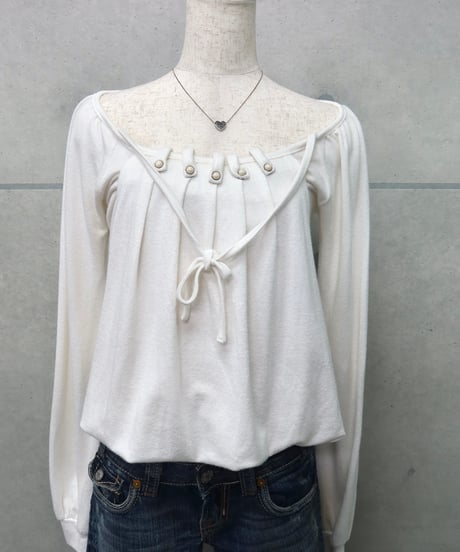 white gathered tops