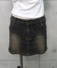 y2k dark wash denim skirt