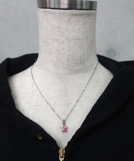 Pink star necklace