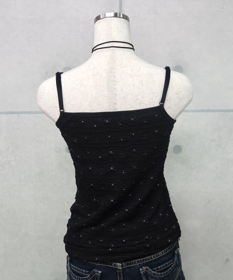 black glitter knit cami