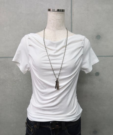 white ruched top