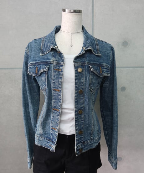 cropped blue denim jacket