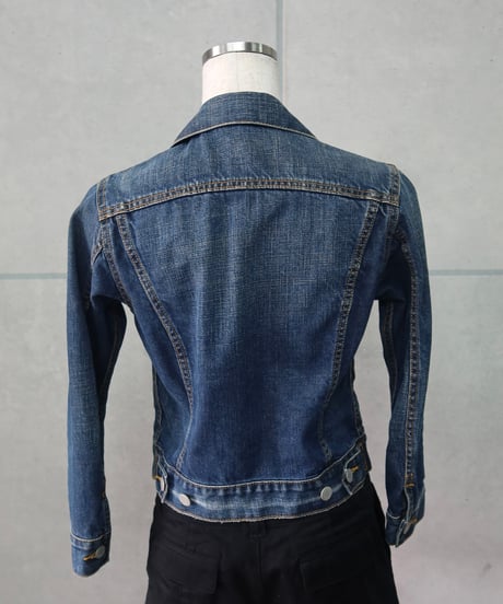 cropped dark blue denim jacket