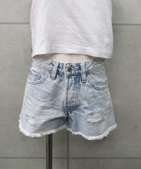 light blue denim shorts