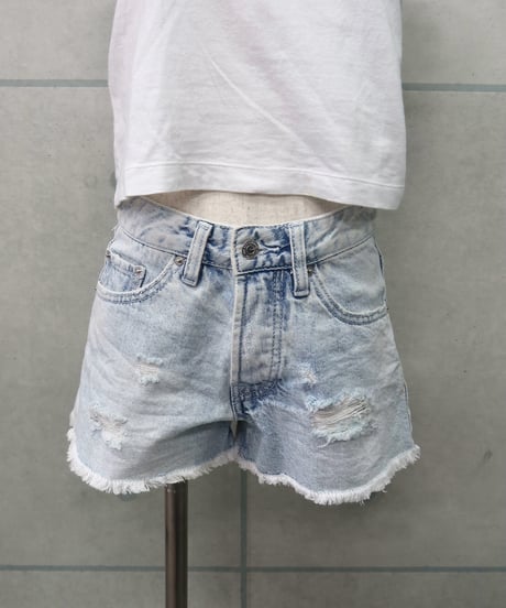 light blue denim shorts