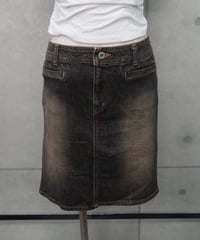vintage distressed denim skirt