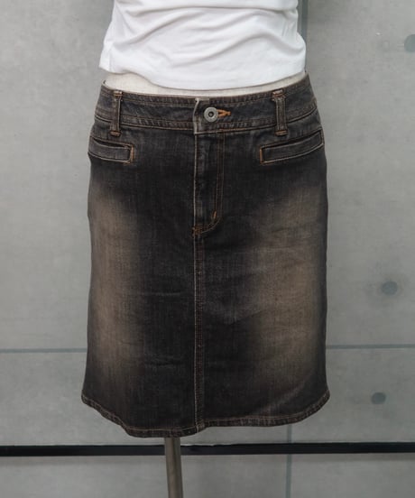 vintage distressed denim skirt