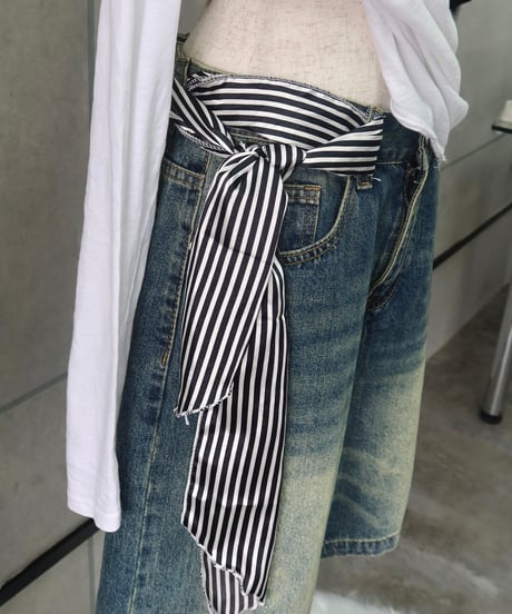 striped satin scarf