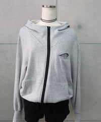 gray oversized zip hoodie