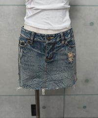 y2k wash denim mini skirt