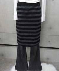 striped knee length skirt