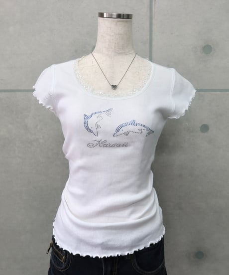 rhinestone dolphin t-shirt