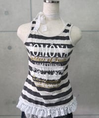 lace striped tank top