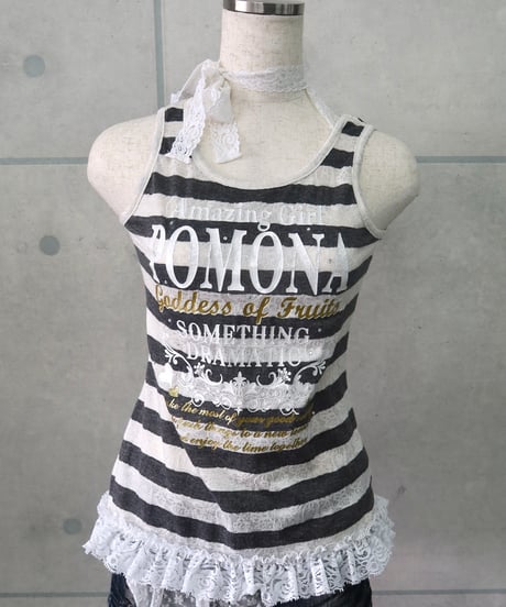 lace striped tank top